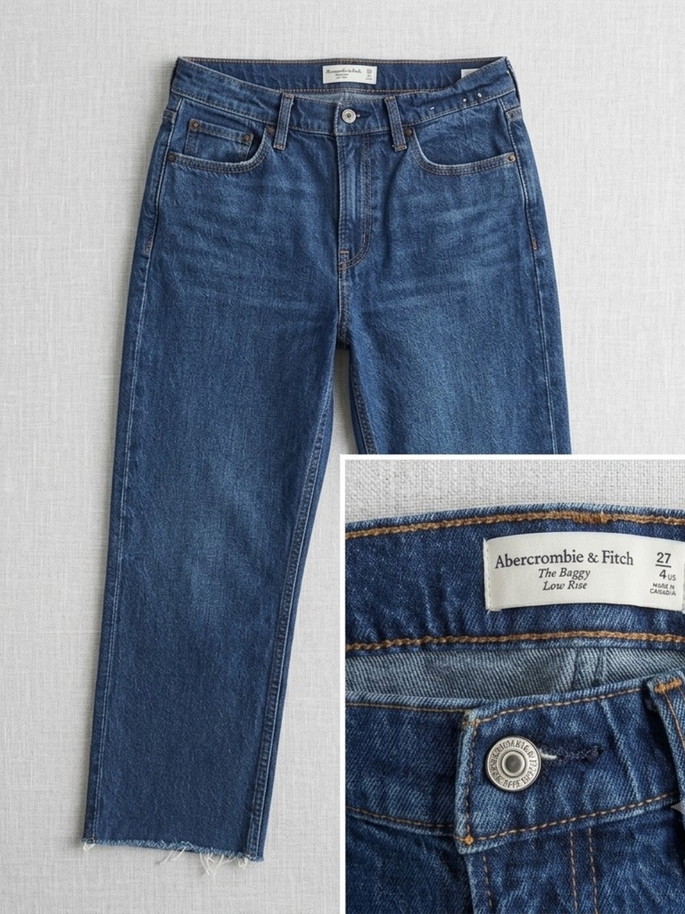 Abercrombie & Fitch The Baggy Low Rise Men's Jeans in Dark Blue